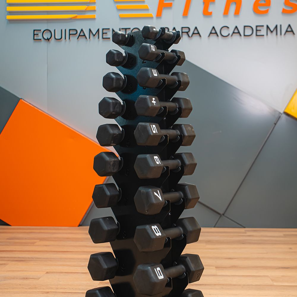 Jogo de Halter 1-10KG Texturizado com Suporte